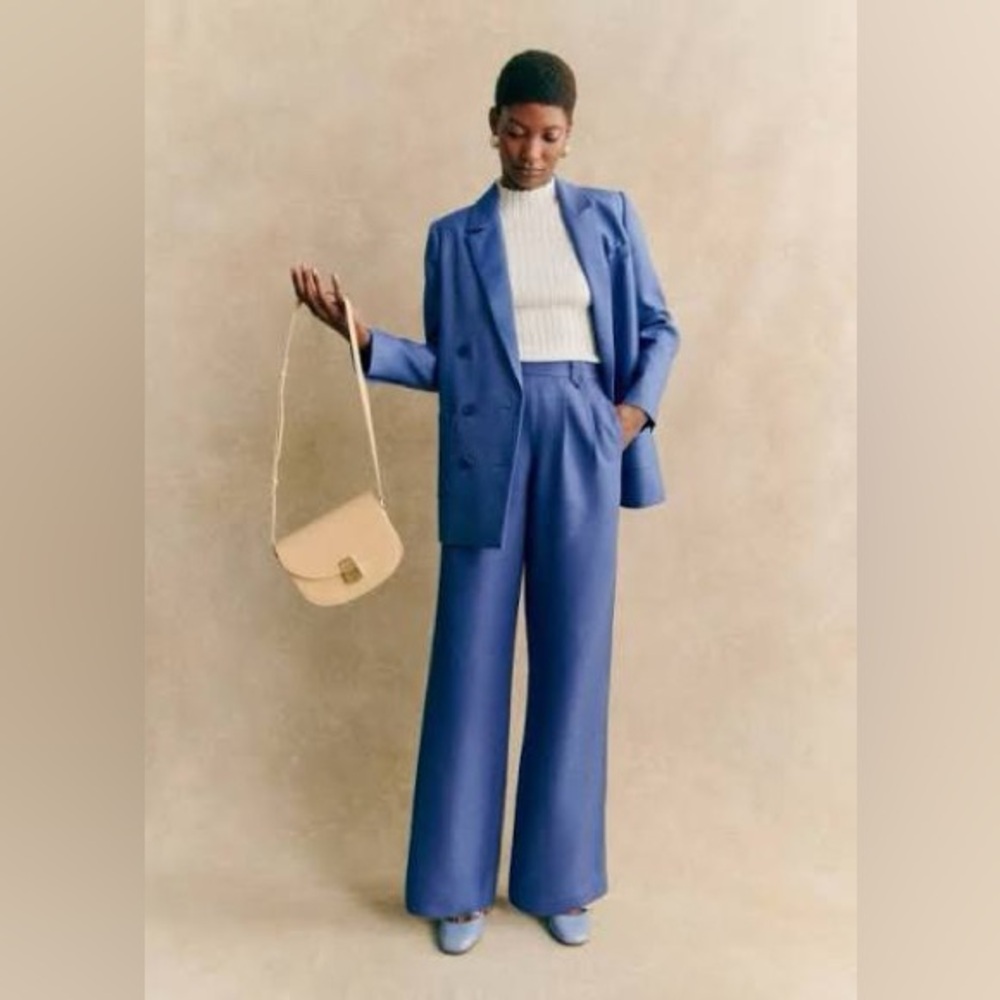 Sezane Loulou Trousers Blue Storm - Size 2